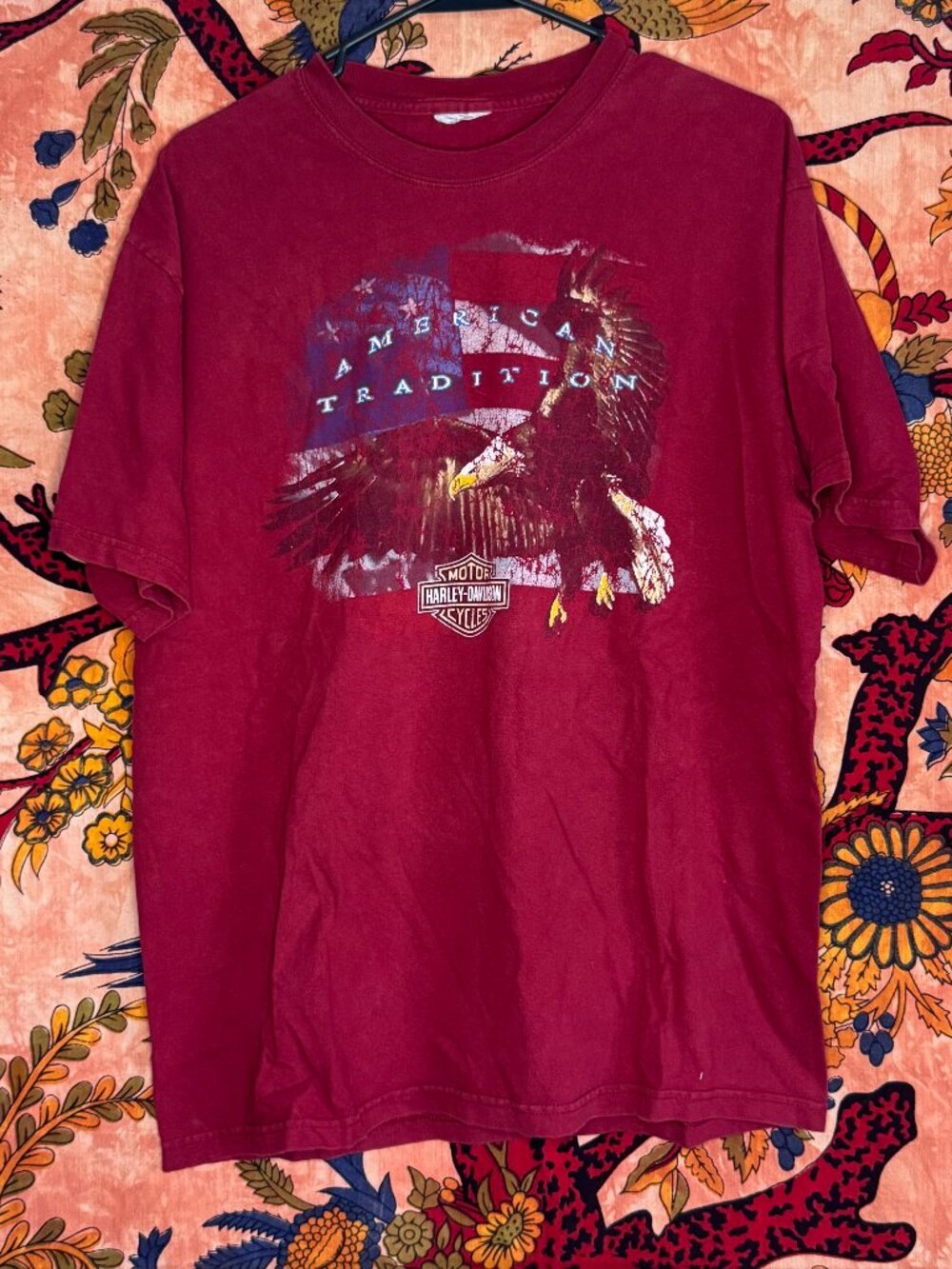 Red “American Tradition” Harley Davidson T-Shirt